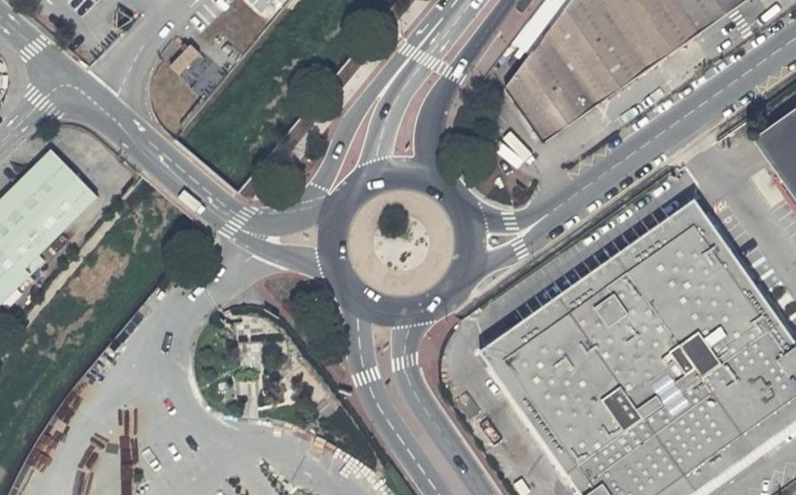 Vue aérienne du Rond-Point Louis Marnay