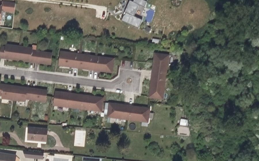 Vue aérienne du Rue des Saules