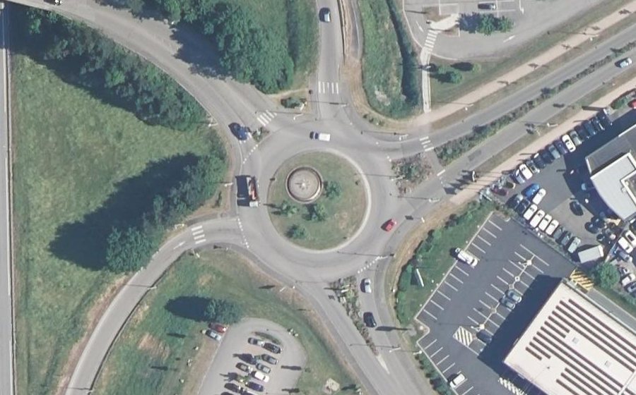 Vue aérienne du Rond-Point Henri Karcher