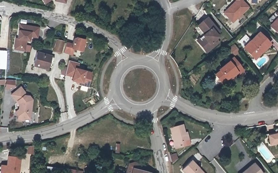 Vue aérienne du Rond-Point des Carrés