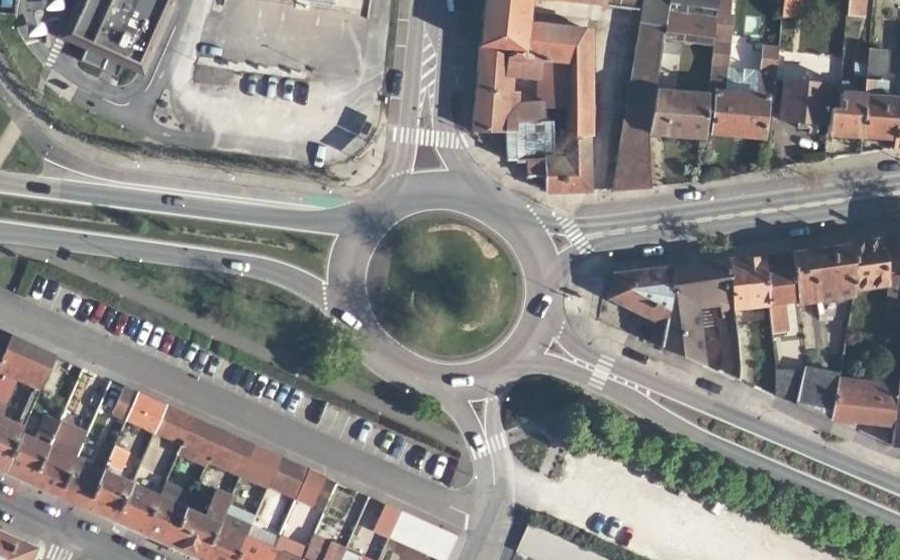 Vue aérienne du Carrefour de l'Étoile, Place du Maréchal de Lattre de Tassigny