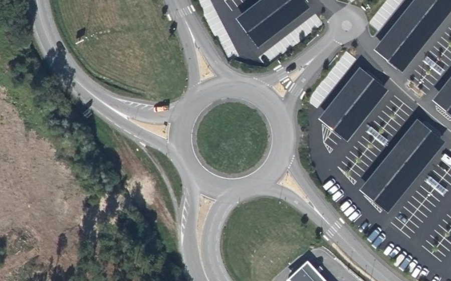 Vue aérienne du Giratoire Lann Bihan