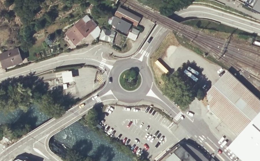 Vue aérienne du Carrefour de l'Octroi