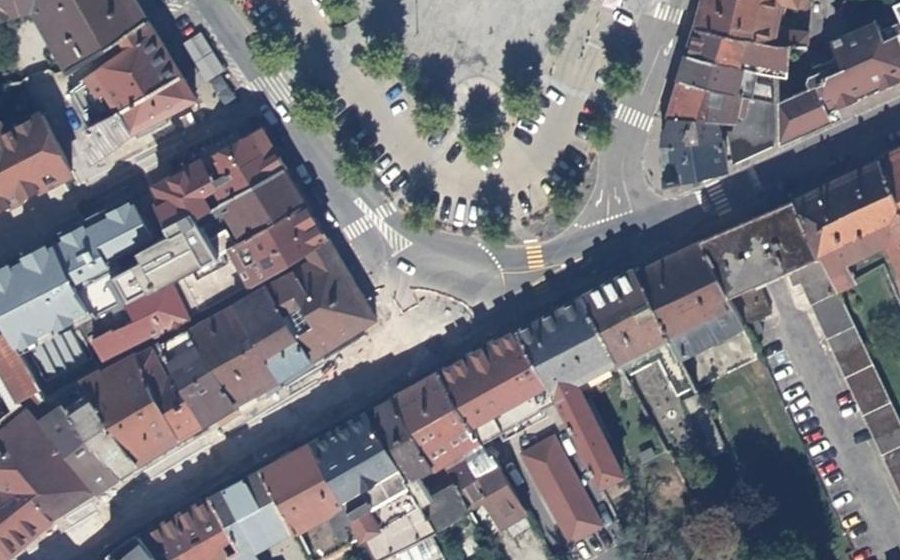 Vue aérienne du Place de l'Hôtel de Ville