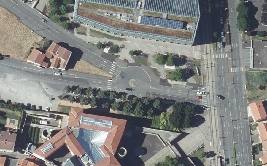Vue aérienne de la Place Louis Deteix