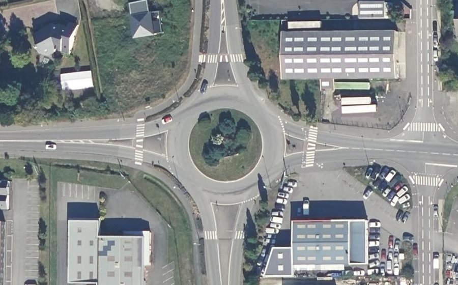 Vue aérienne du Rond-Point de Châteaugiron