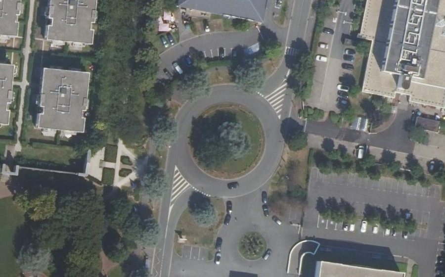 Vue aérienne du Rond-point du Château