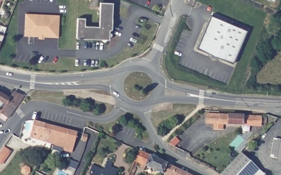 Vue aérienne du Rond-Point Friedberg
