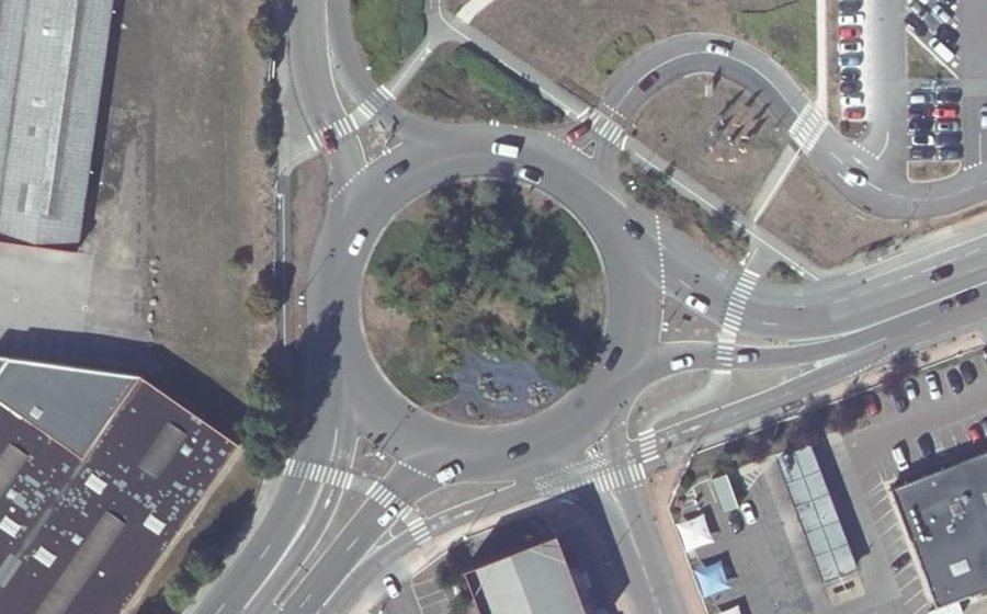 Vue aérienne du Rond-Point Auguste Morin-Gacon