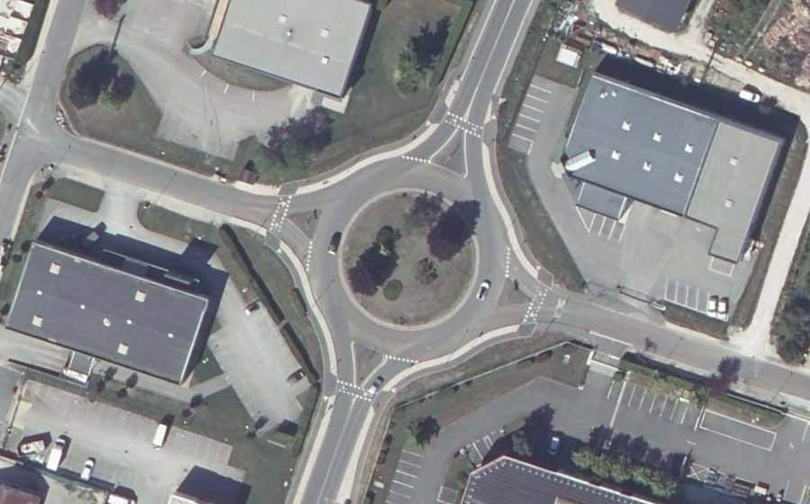 Vue aérienne du Rond-Point des Arts et Métiers