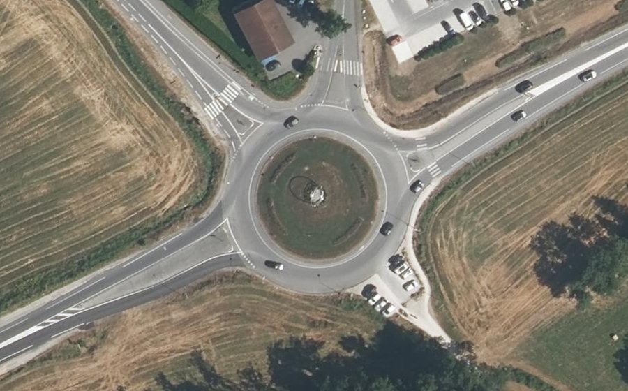 Vue aérienne du Rond-Point de Mategnin