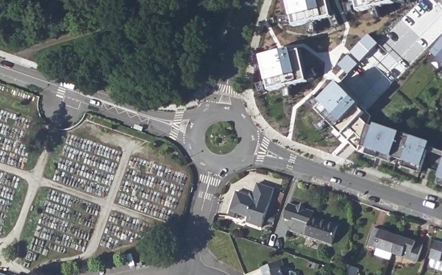Vue aérienne du Rond-point des Anciens Combattants