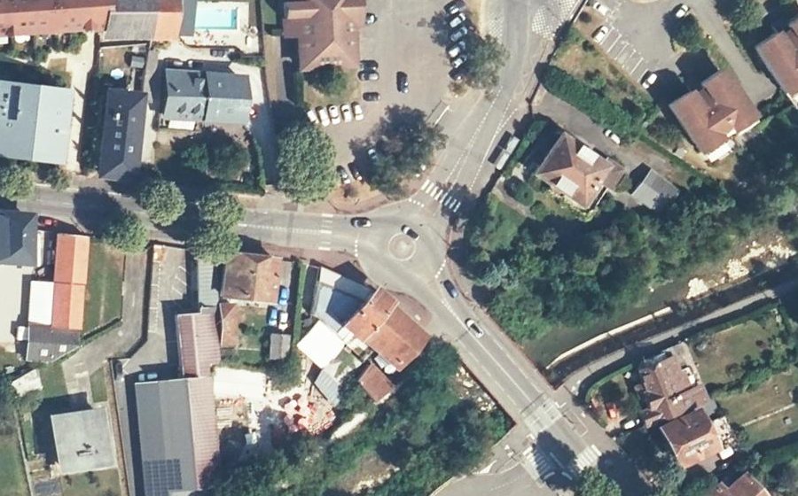 Vue aérienne du Carrefour du Pont Rouge
