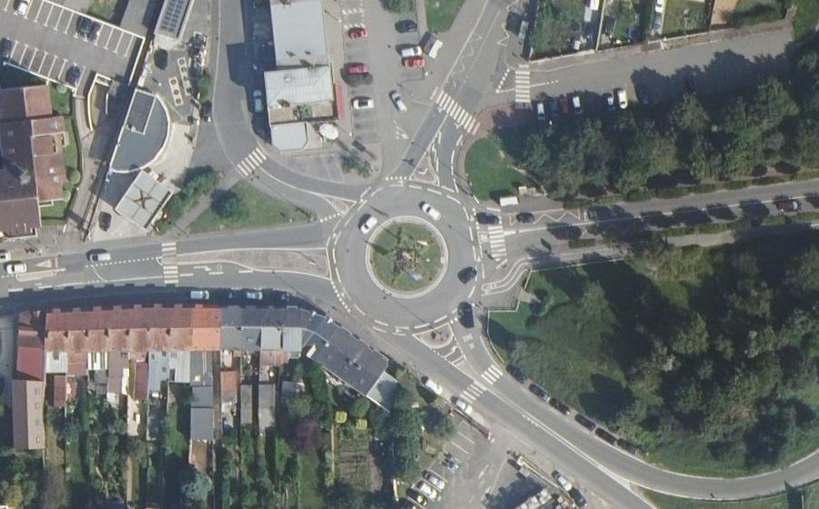 Vue aérienne du Rond-point Jean Monnet