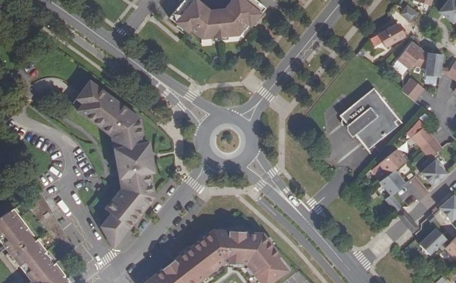 Vue aérienne du Place des Droits de l'Homme