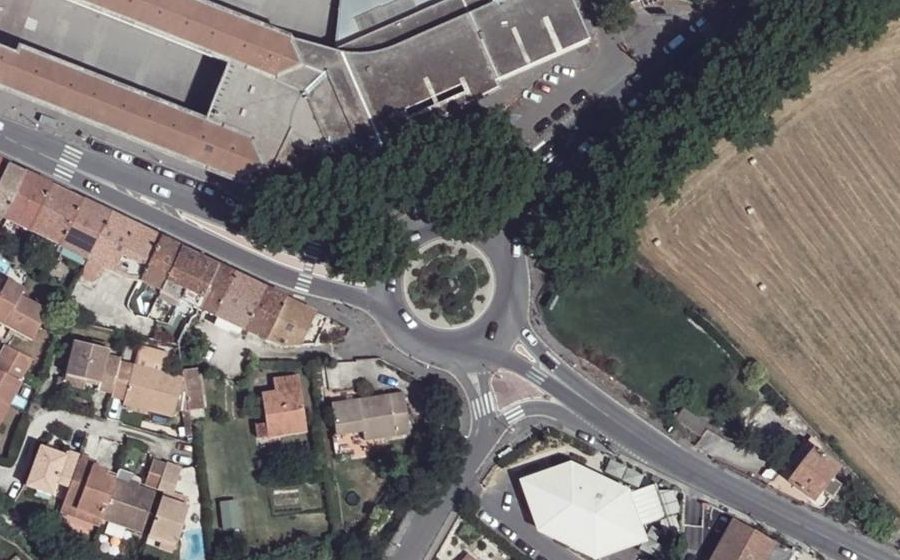 Vue aérienne du Rond-Point du Hibou