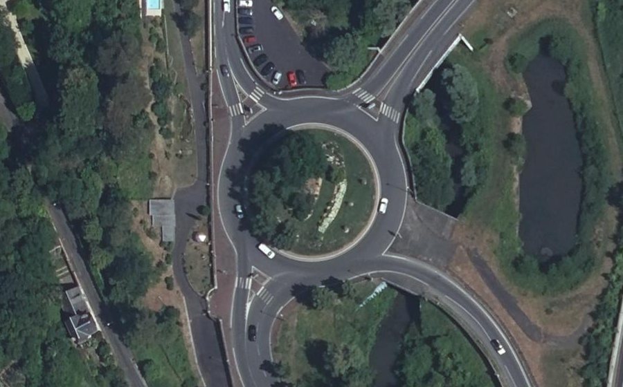 Vue aérienne du Rond-Point des Roches