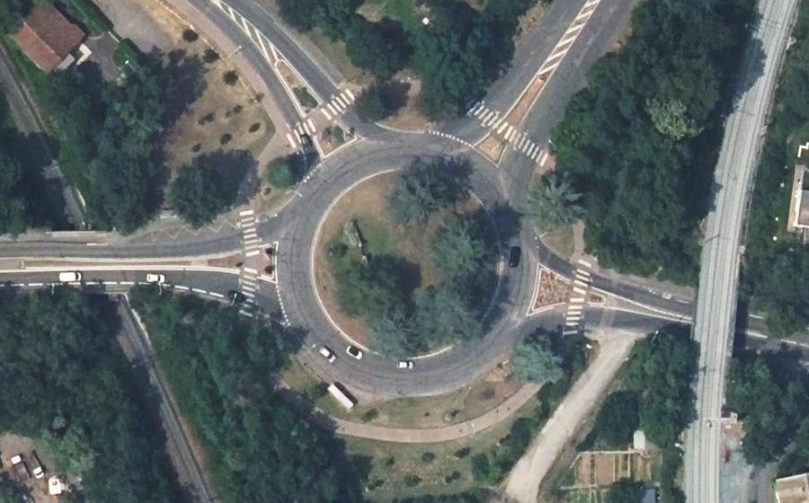 Vue aérienne du Rond-Point des Clarisses