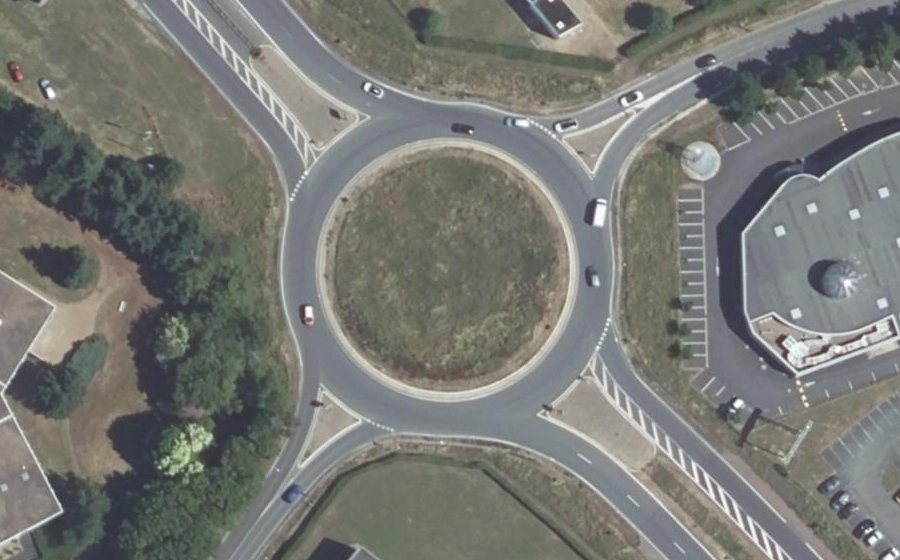 Vue aérienne du Rond-Point Robert Nau