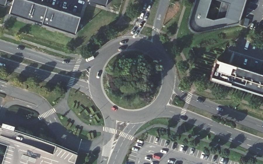 Vue aérienne du Carrefour Dwight Eisenhower