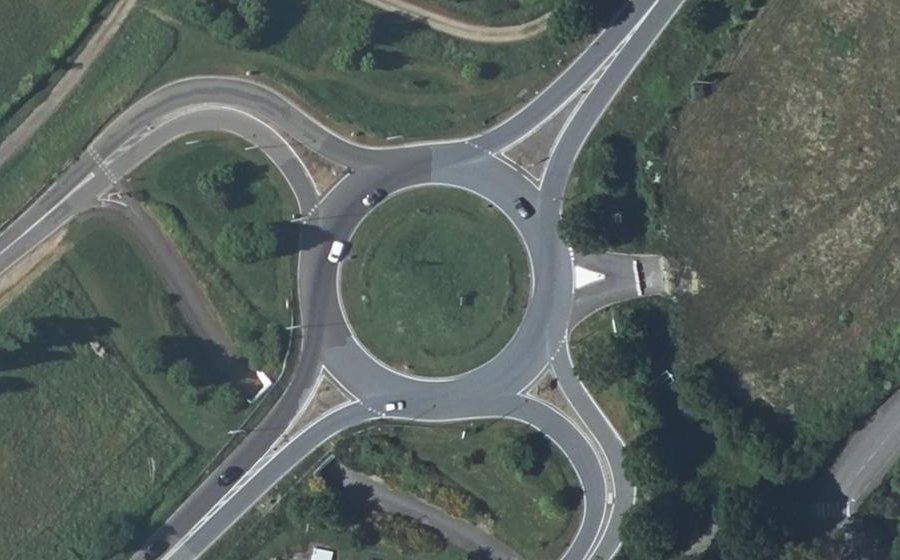 Vue aérienne du Rond-Point de la Croix