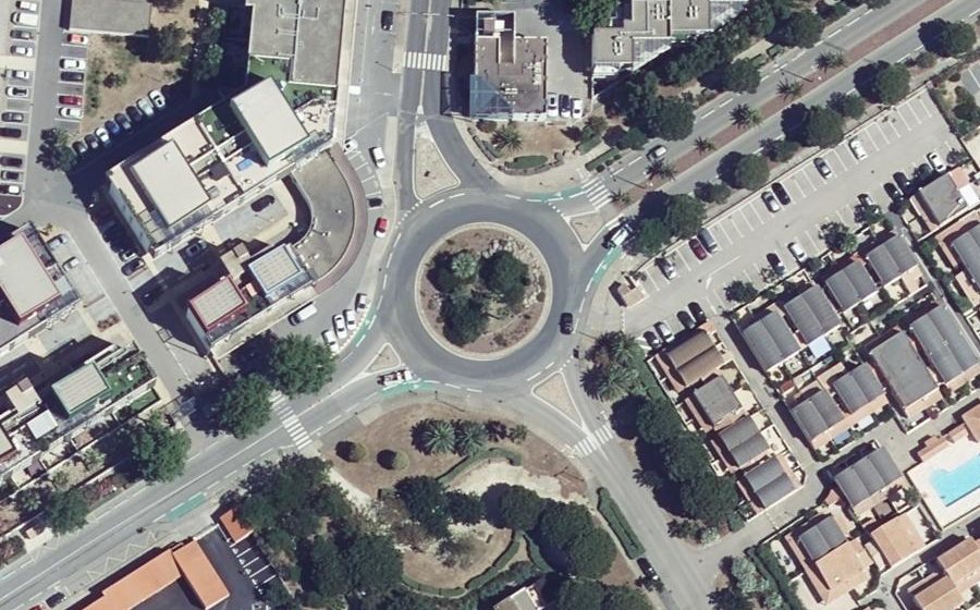 Vue aérienne du Rond-Point du Stade