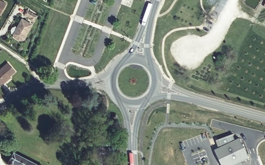 Vue aérienne du Rond-Point de la Reine de la Mélano