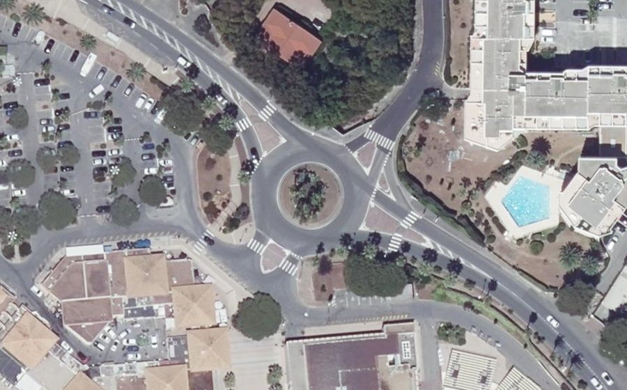 Vue aérienne du Rond-Point Général de Division Norbert Riéra