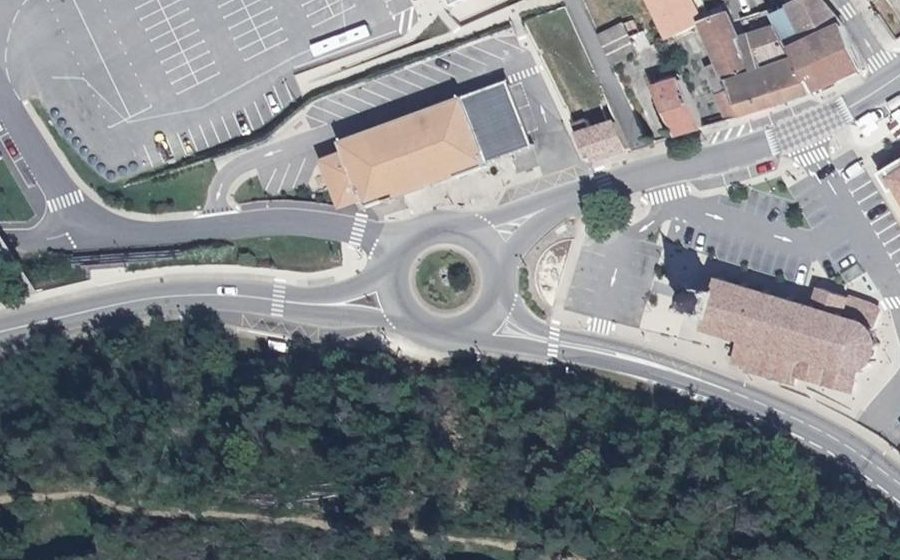 Vue aérienne du Rond-Point de l'Église