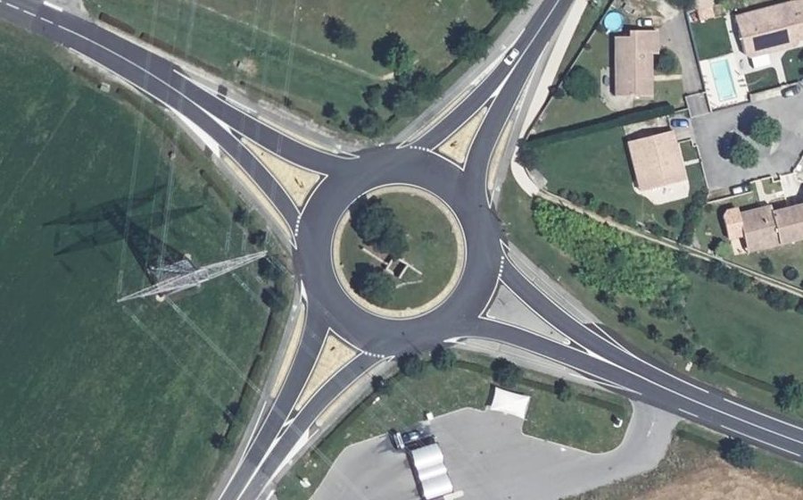 Vue aérienne du Rond-Point du Gymnase