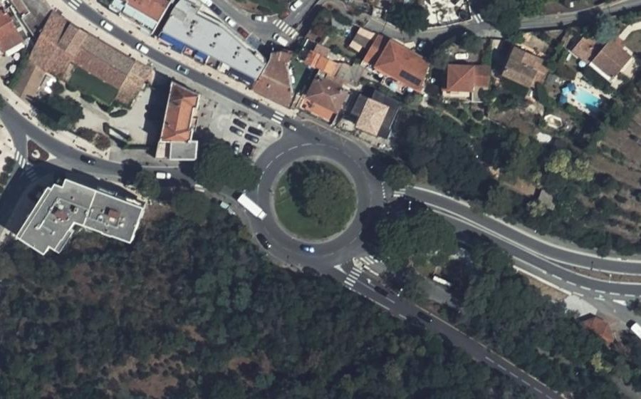 Vue aérienne du Rond-Point du Pont de Bel