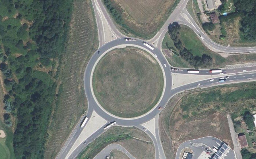 Vue aérienne du Rond-Point Jeanne Rose