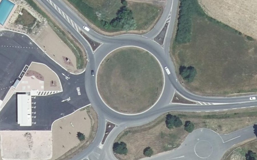 Vue aérienne du Rond-Point des Ancises