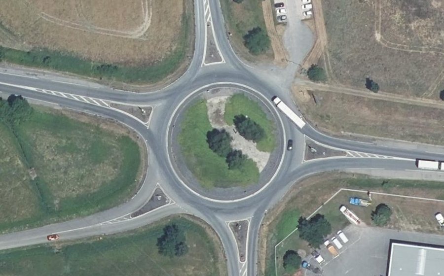 Vue aérienne du Rond-Point de Creuzier-le-Neuf