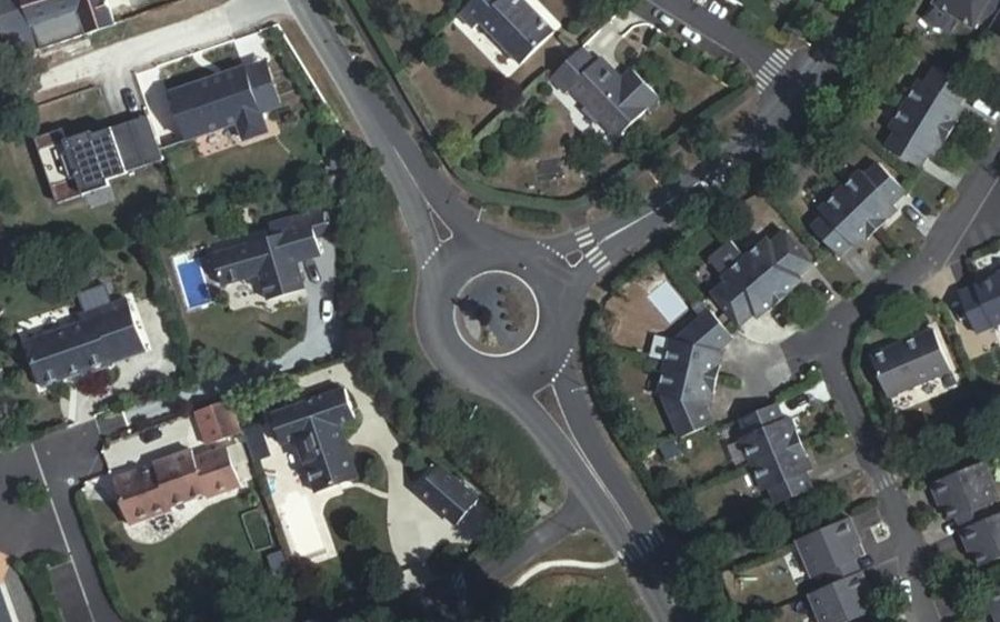 Vue aérienne du Rond-Point du Maréchal Juin