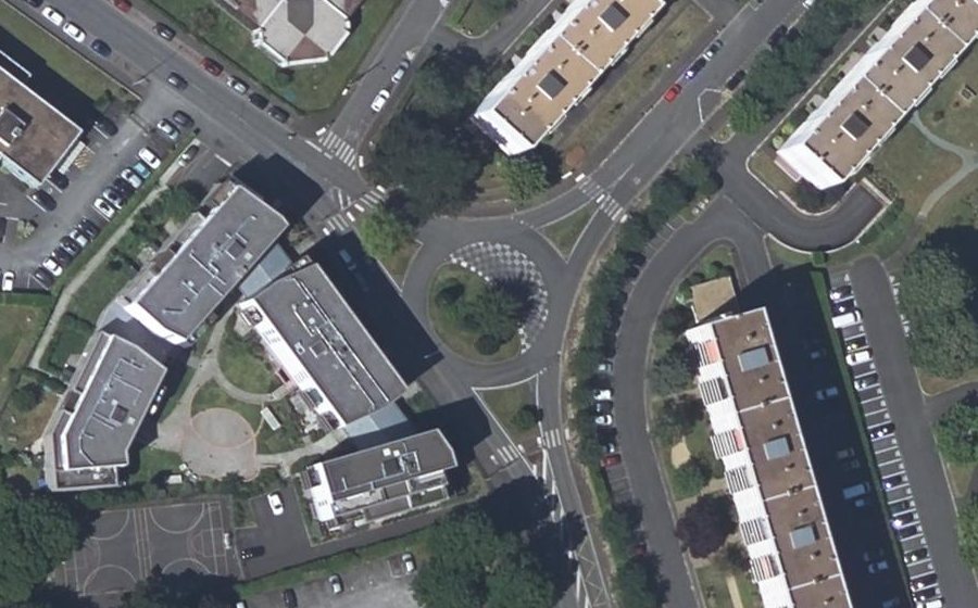 Vue aérienne du Rue d'Orgemont