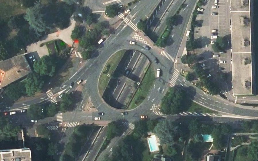 Vue aérienne du Rond-Point Maréchal de Lattre de Tassigny