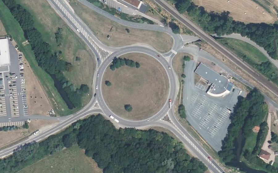 Vue aérienne du Rond-Point du Vieux Saule