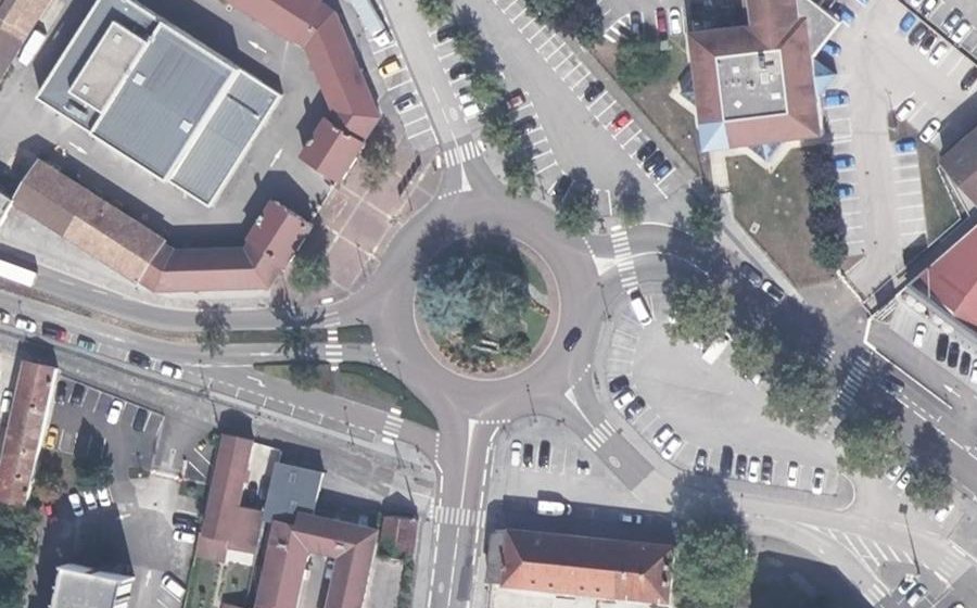 Vue aérienne du Place du Maréchal Juin