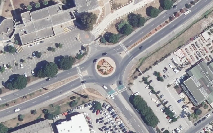 Vue aérienne du Rond-Point de la Villa ROMAINE