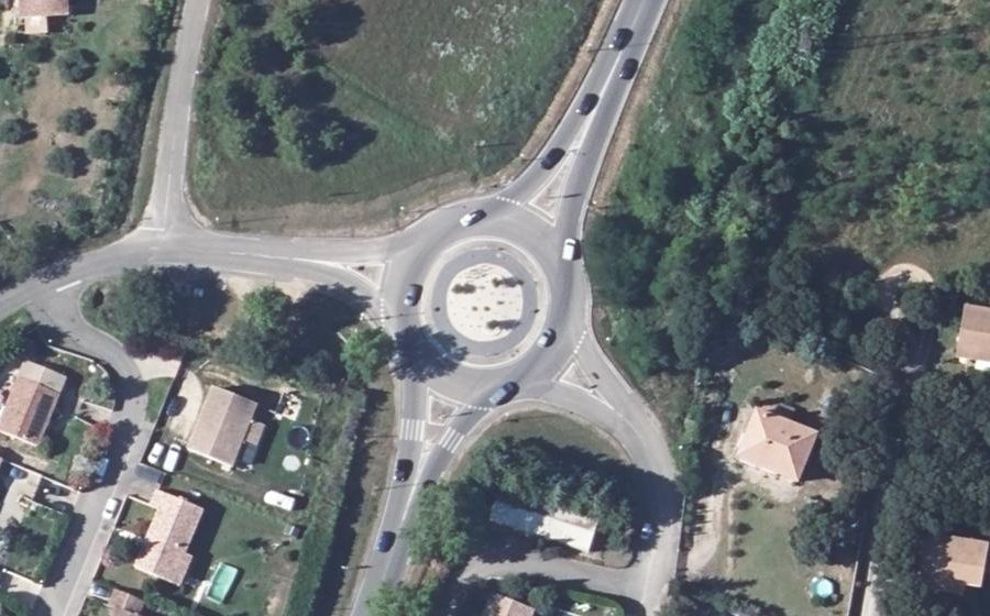 Vue aérienne du Route Nationale