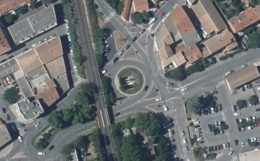 Vue aérienne du Rond-Point Bellevue
