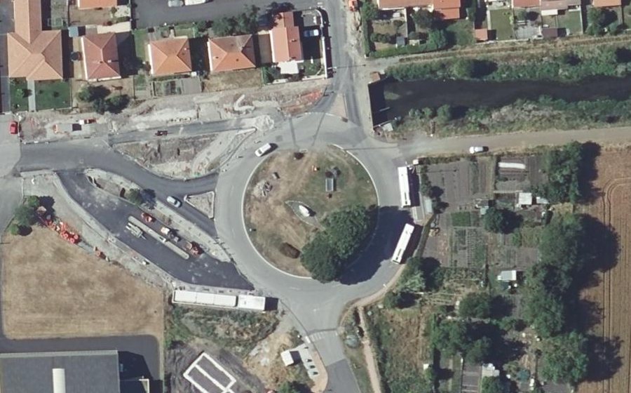 Vue aérienne du Rond-Point du Bateau