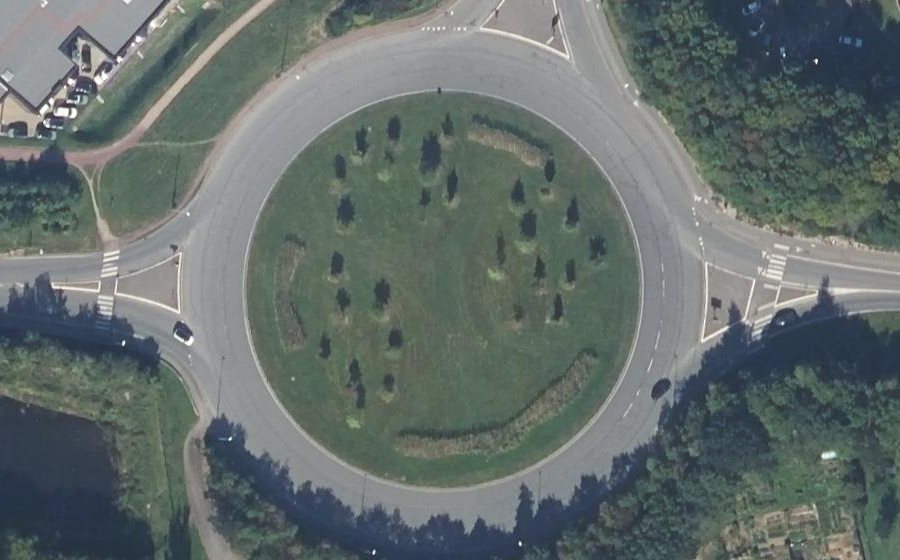 Vue aérienne du Rond-Point de la Vilaine
