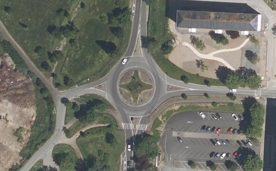 Vue aérienne du Rond-Point de la Marne