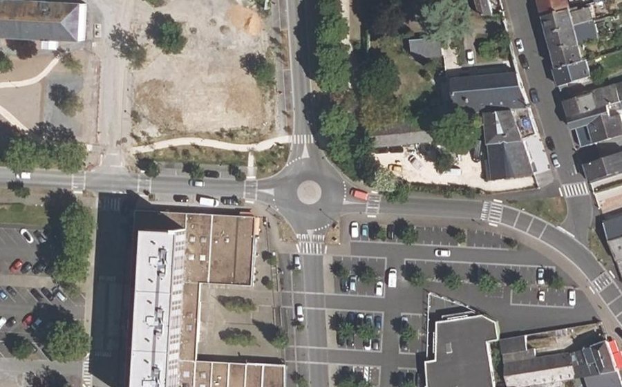 Vue aérienne du Rond-Point du Poisson Rouge
