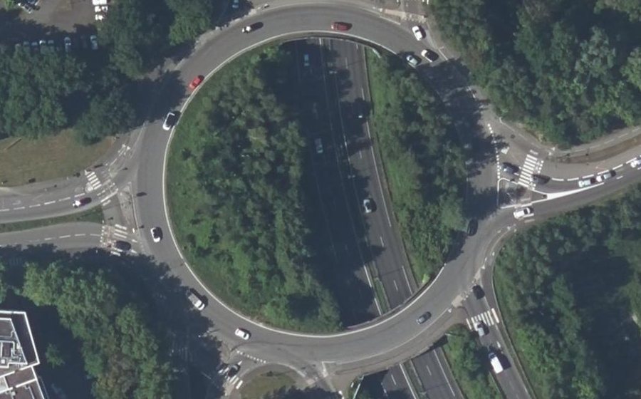 Vue aérienne du Rond-Point de la Rivière