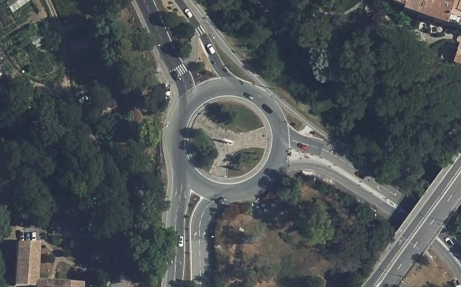 Vue aérienne du Rond point du Logis du Loup