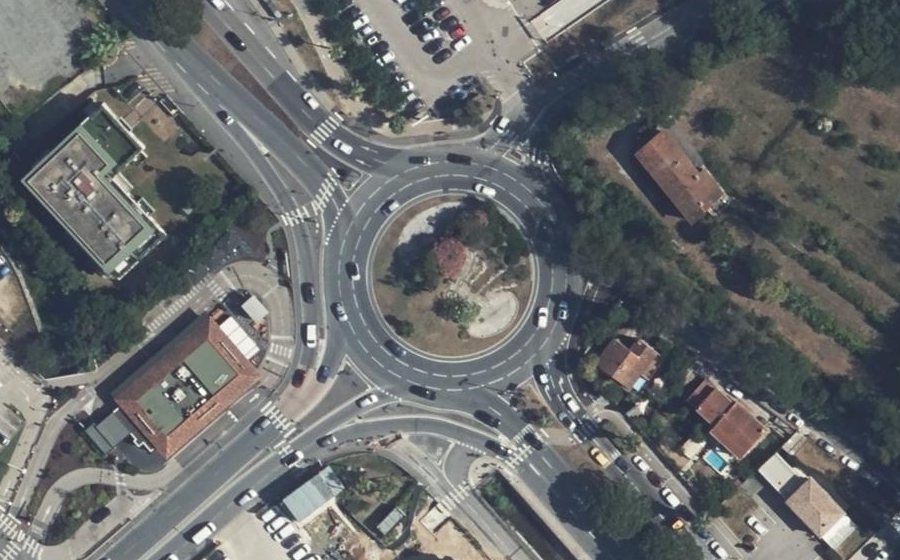 Vue aérienne du Rond-Point des Parachutistes du Drakkar