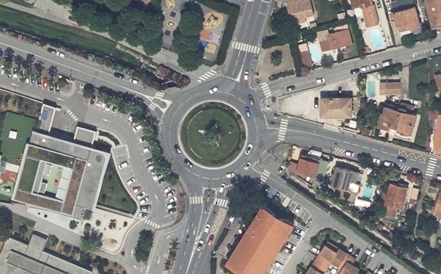 Vue aérienne du Rond-Point de l'Espace